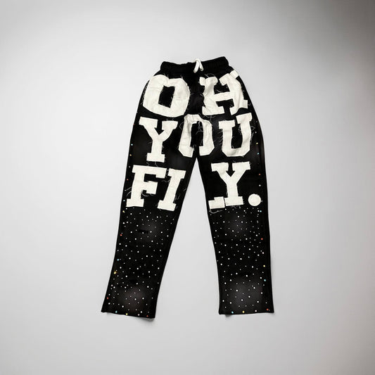 DISTRESS OH YOU FLY (BLACK SWEATS)