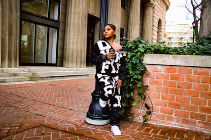 DISTRESS OH YOU FLY  (BLACK SWEATS)